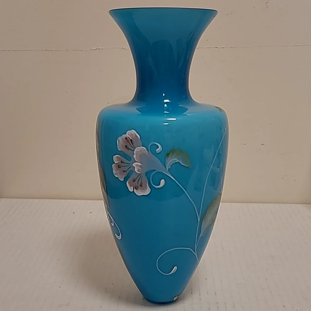 Signed Fenton 100 Year Anniversary 7638/8800 Hand Painted Vase